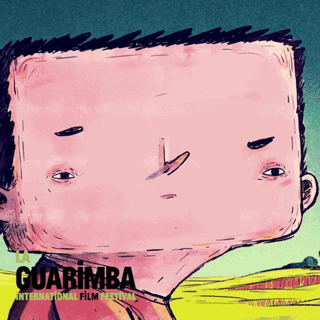 a poster for the guarimba international film festival shows a cartoon face