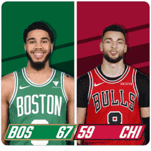 two basketball players from boston and the bulls