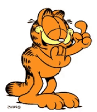 a cartoon of garfield giving a thumbs up sign