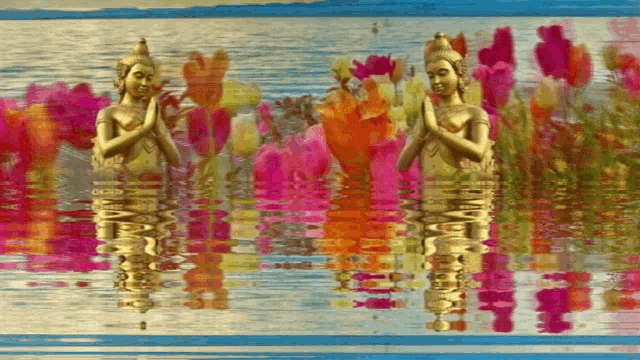 Lord Buddha Water GIF - Lord Buddha Water Flowers GIFs