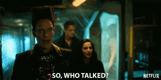a netflix ad shows a man saying so who talked in a dark room