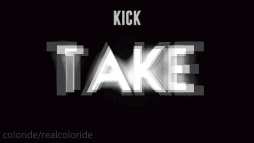 a sign that says kick take con it on it