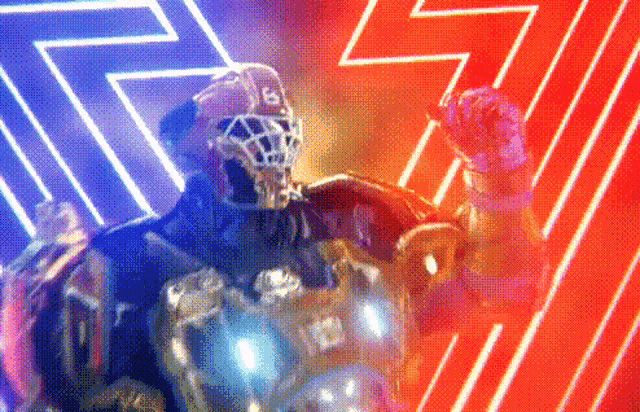 a man in a helmet with the letter s on his chest