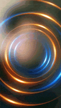 orange and blue circles on a black background