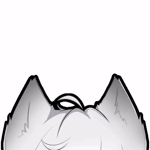 a close up of a cartoon character 's face with white hair and blue eyes