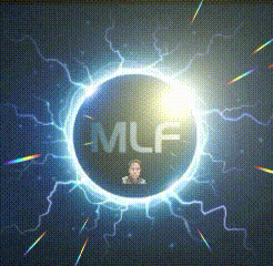 a picture of a man in a circle of lightning with the word milf on it