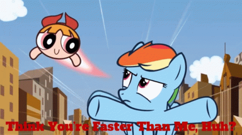 Mlp Rainbow Dash GIF - Mlp Rainbow Dash Think Youre Faster Than Me Huh GIFs