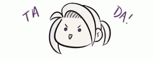 a drawing of a woman 's face with the words ta and da written below it