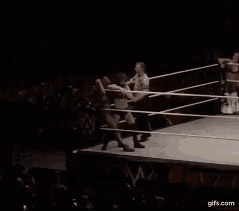 a woman in a wrestling ring with the words career over above her