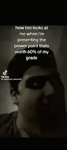 a black and white photo of a man with the caption how bro looks at me when i 'm