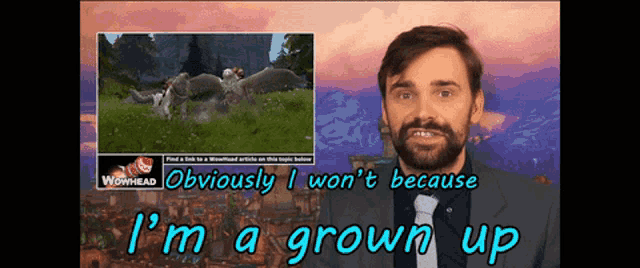 a man in a suit and tie is talking about wowhead