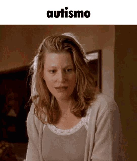 a picture of a woman with the word autism written above her