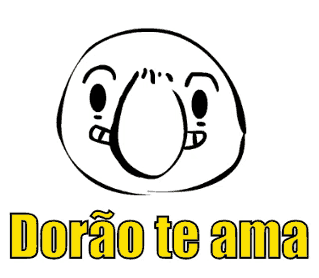 a black and white drawing of a face with the words dorão te ama underneath it