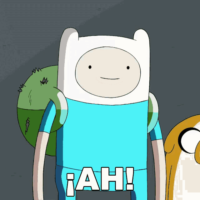 a cartoon character is standing next to another cartoon character and says iah