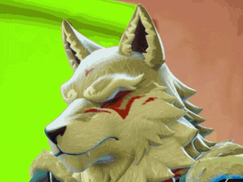 a close up of a black dog 's face with a brown background
