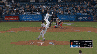 a baseball game is being played between the san francisco giants and the lad