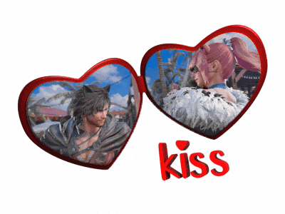 a picture of a man and a woman with the word kiss underneath