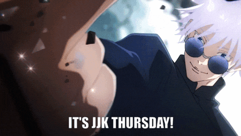 a picture of a person with the words it 's jk thursday on it