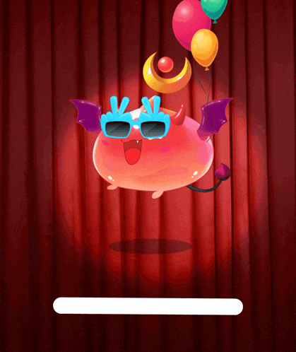 a cartoon of a devil wearing sunglasses and a peace sign