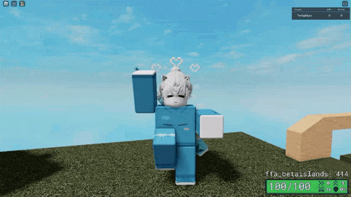 a screenshot of a video game shows a character with hearts on their head