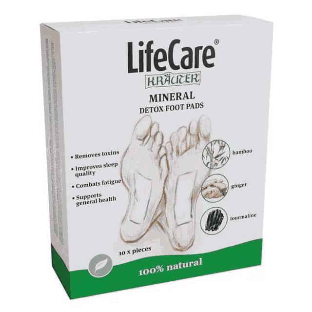 a box of life care mineral detox foot pads