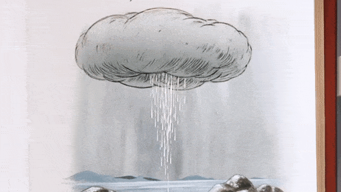 a picture of a cloud with rain coming out of it