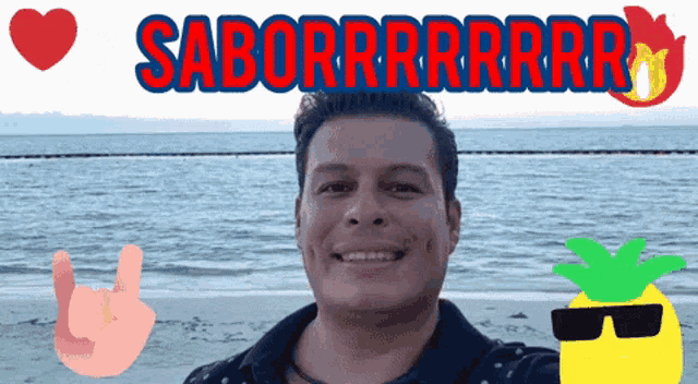 a man taking a selfie with the words saborrrrrrrr