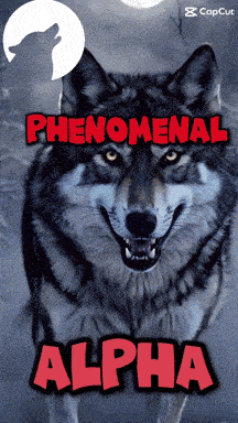 a poster of a wolf with the words phenomenal alpha