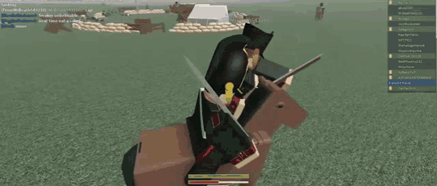 a man is riding a horse in a video game with a sword