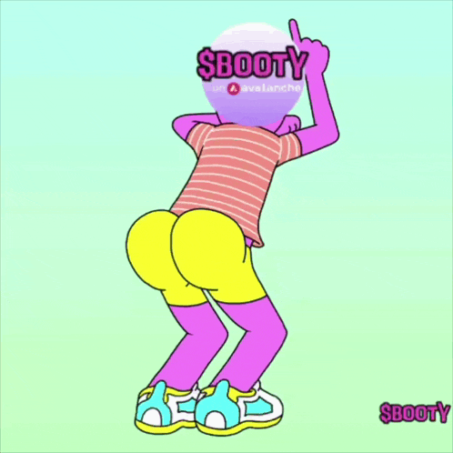 a cartoon of a person dancing with the words $booty on the bottom