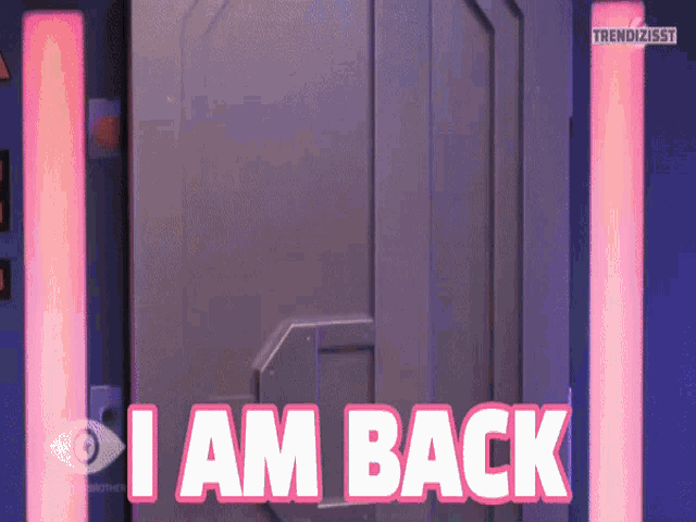 a sign that says i am back in pink