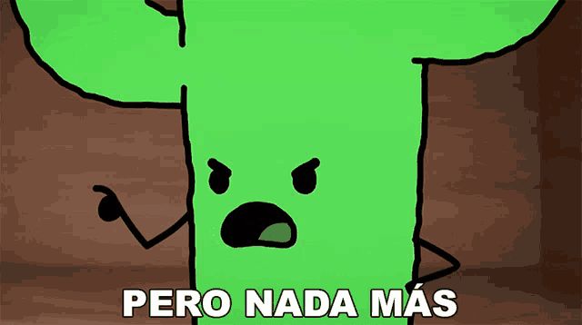 a cartoon character with an angry face and the words pero nada mas