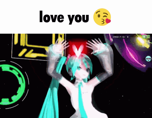 a screenshot of a video game with the words love you on it