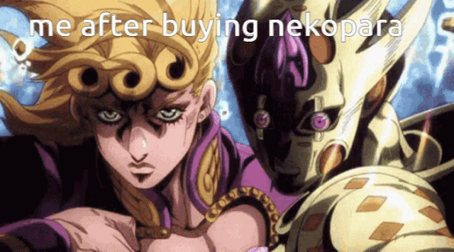 a picture of a cartoon character with the words me after buying nekopara on the bottom