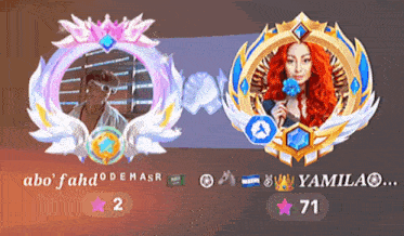 a picture of a man and a woman with the name yamila at the bottom
