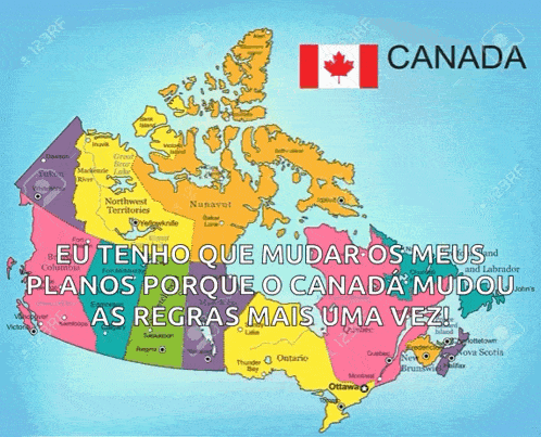 a man standing in front of a map of canada