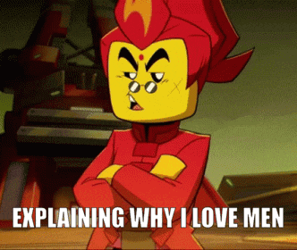 a cartoon character with his arms crossed and the words explaining why i love men