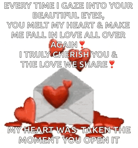 a valentine 's day card with a white envelope and hearts