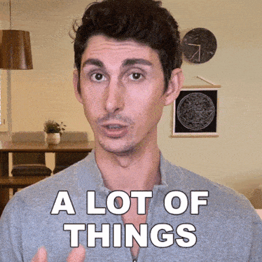 a man says " a lot of things " in front of a table