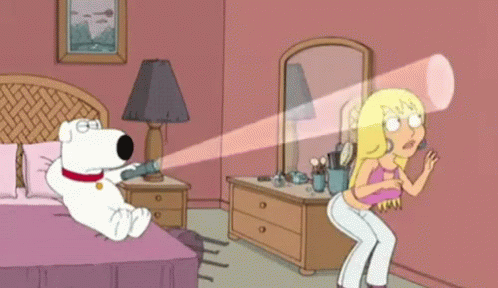 Brian Playing With Girlfriend - Family Guy GIF - Family Guy Brian Griffin Flashlight GIFs
