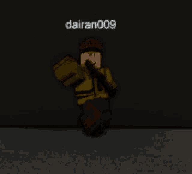 a cartoon character with the name dairan009 on a black background