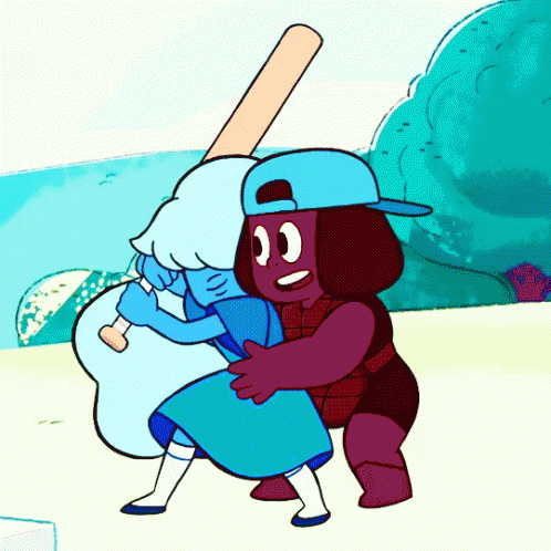 Ruby And Sapphire Baseball GIF - Ruby And Sapphire Baseball Steven Universe GIFs