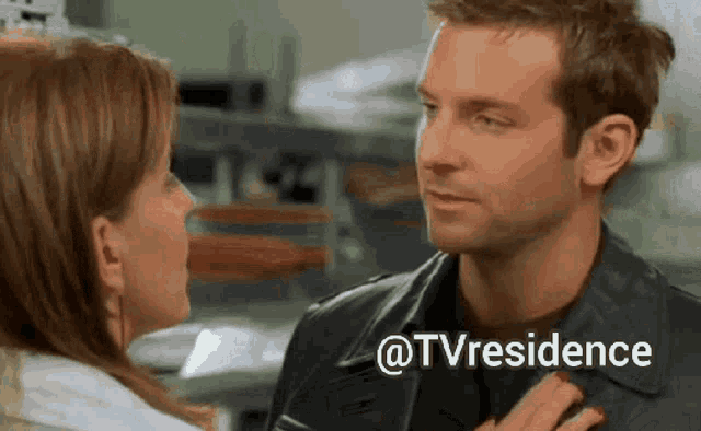 a man and a woman are looking into each other 's eyes with the words @tvresidence written on the bottom