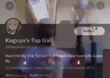 a kaguya 's top gal twitter page is displayed on a computer screen
