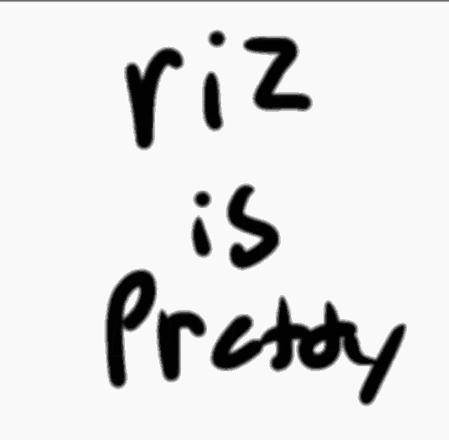 a black and white drawing of the word riz hot