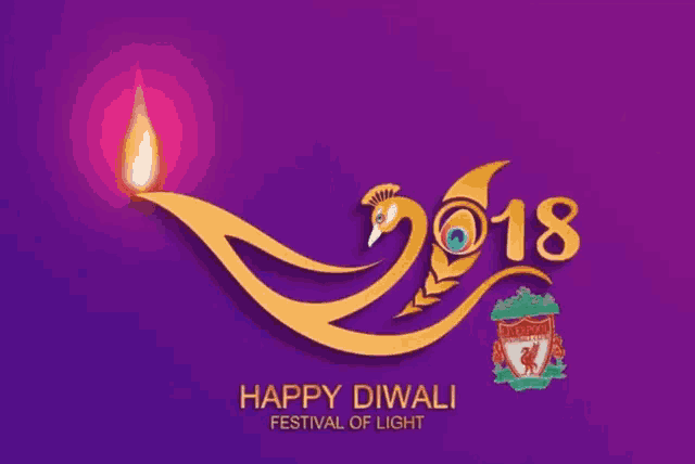 a purple background with a candle and the year 2018