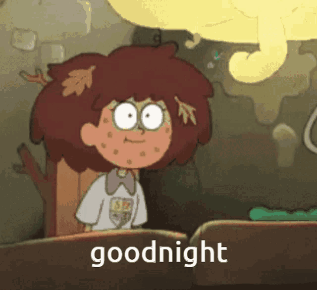 a cartoon character says goodnight to another character