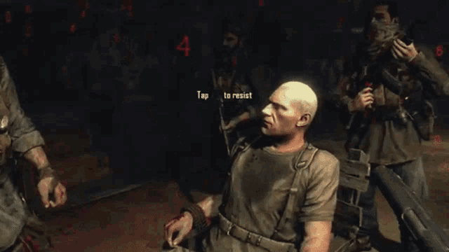 a man in a video game has a tattoo on his forehead that says i spy