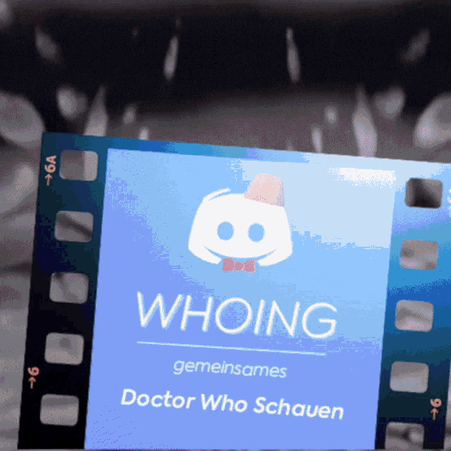 a blue sign that says whoing gemeinsames doctor who schauen on it