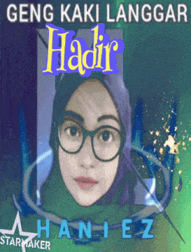 a picture of a woman wearing glasses and a hijab says geng kaki langgar kadir